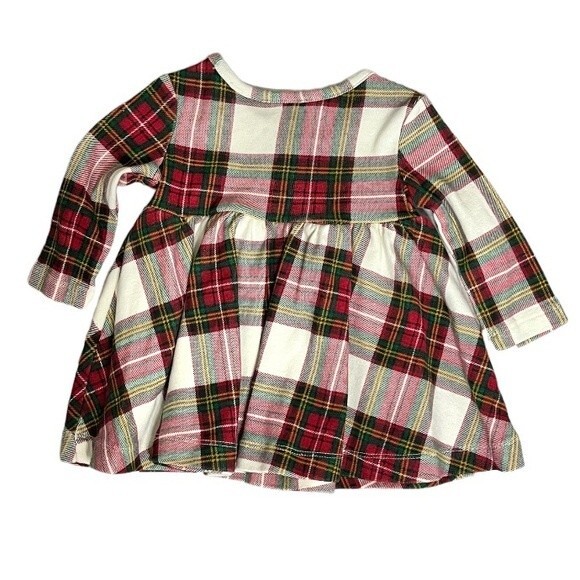 HANNA ANDERSSON Plaid Dress Red Green White Size 3-6 Mos Organic Cotton - Picture 4 of 6